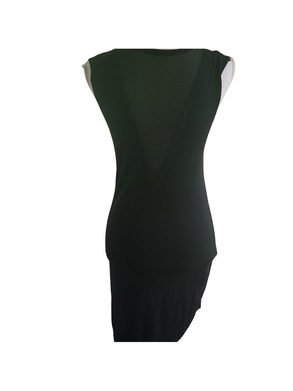 Don't Ask Why Sheer V-Dip Dress One Size Black Tshirt Material Viscose Nylon - Picture 12 of 12